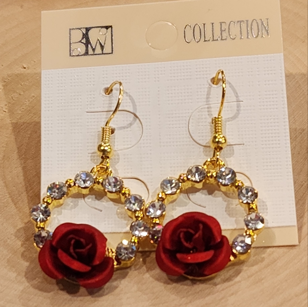 BW Collection Women's Earring/NWT/ Red and Gold color